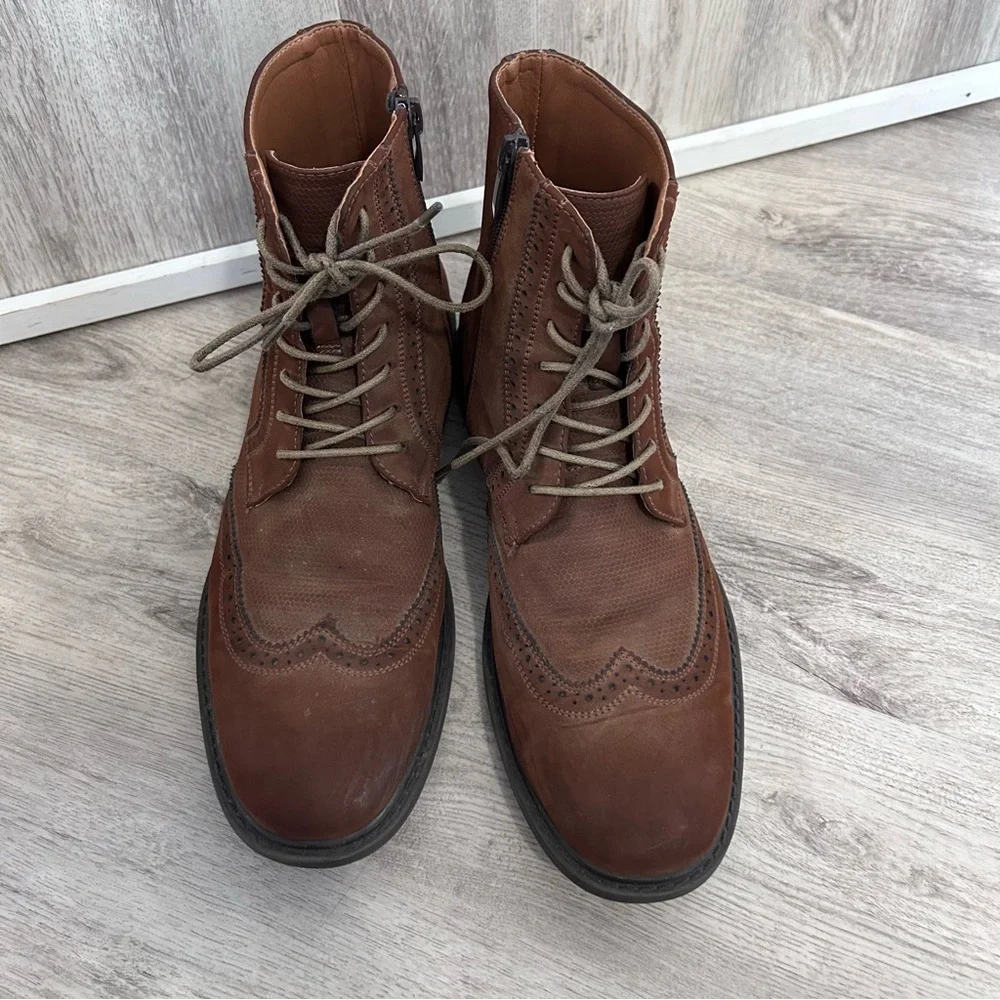 Unlisted Kenneth Cole Buzzer Oxford Boot Men 8.5 WingTip Brogue Preppy Masculine